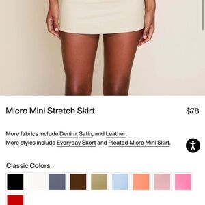 Cream Micro Mini Stretch Skirt